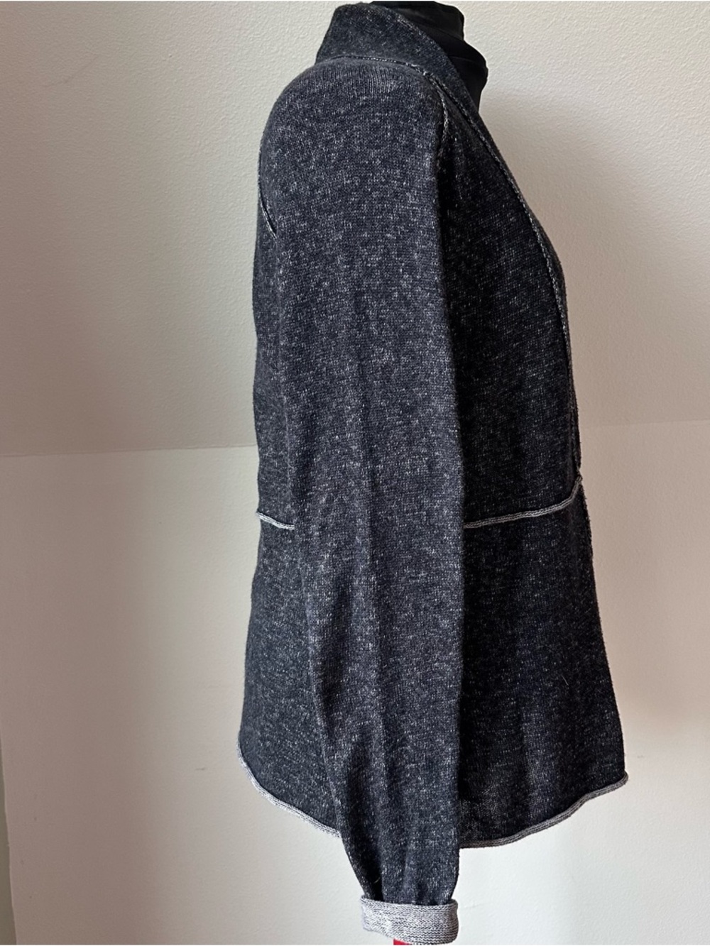 Aventura Clothing Cardigan Size L Gray Cotton Cashmere Open Front Lightweight - Picture 5 of 16